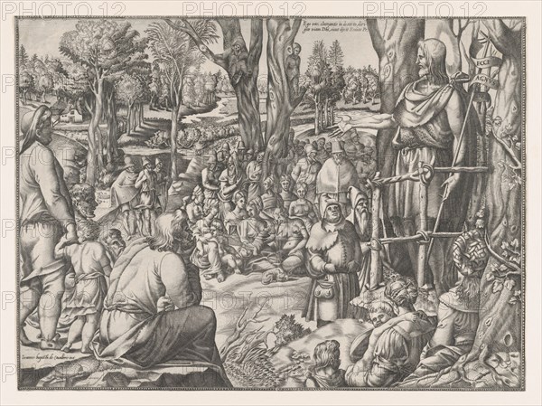 St. John Preaching in the Desert, 1535-55. Creator: Jean Mignon.