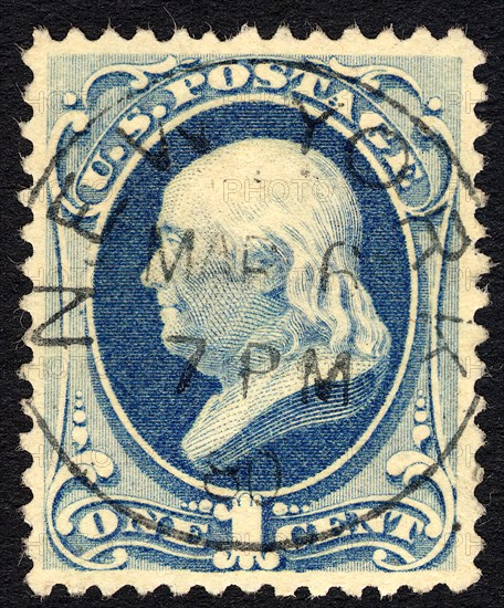 1c Franklin single, 1879. Creator: Unknown.