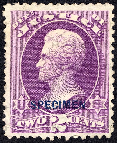 2c Andrew Jackson Justice Department special printing single, 1875. Creator: Unknown.