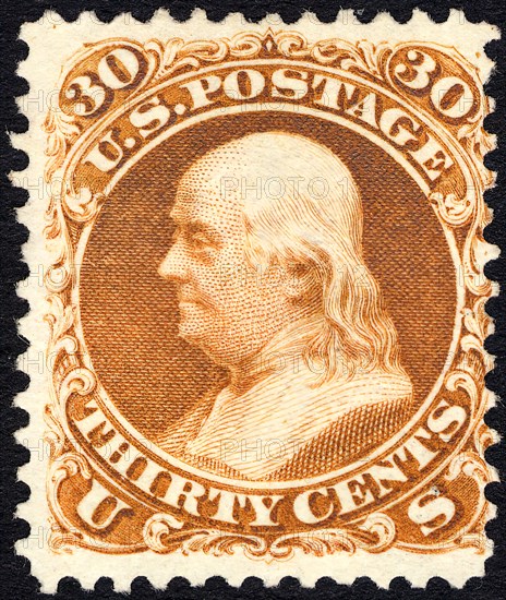 30c Franklin re-issue single, 1875. Creator: Unknown.