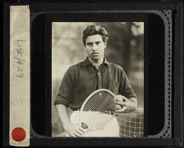 Untitled (Nephew Edward with tennis racquet), c. 1917. Creator: Alfred Stieglitz.