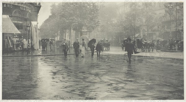A Wet Day on the Boulevard, Paris, 1894, printed c. 1897. Creator: Alfred Stieglitz.