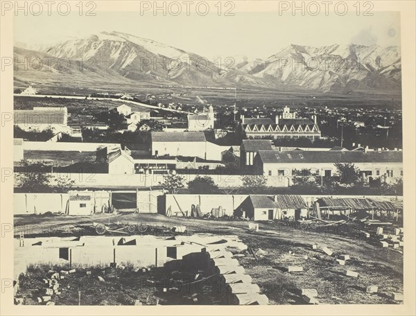 Salt Lake City, Camp Douglas and Wasatch Mountains in the Background, 1868/69. Creator: Andrew Joseph Russell.