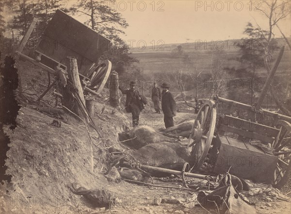 Scene of Battle, Fredericksburg, Virginia [Caissons Destroyed by Federal Shells], May 3, 1863. Creator: Andrew Joseph Russell.