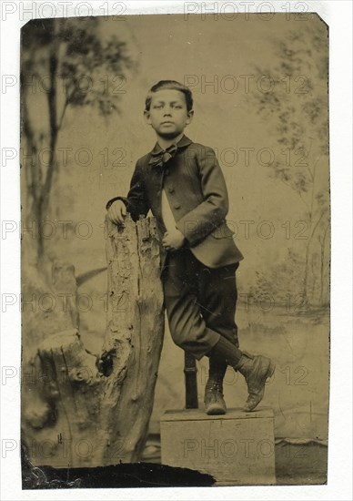 Untitled (Portrait of Boy Leaning), 1850/99. Creator: Unknown.