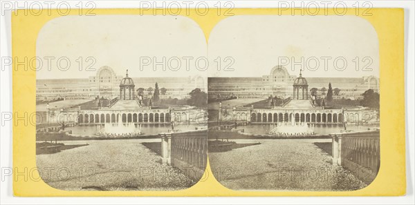 Crystal Palce: General View of the Palace, Cascades and Lower Fountains, 1850/99. Creator: Unknown.