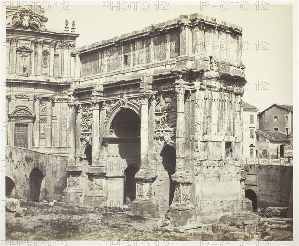 Arc de Septime Sévère, Rome, 1854/55, printed 1855/65. Creators: Bisson Frères, Louis-Auguste Bisson, Auguste-Rosalie Bisson.