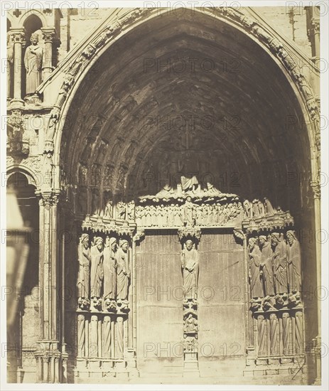 Chartres Cathedral, South Transept; Central Portal, 1854/63. Creators: Bisson Frères, Louis-Auguste Bisson, Auguste-Rosalie Bisson.