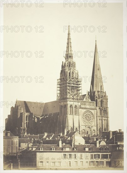 Chartres Cathedral, West Facade, 1854, printed 1854. Creators: Bisson Frères, Louis-Auguste Bisson, Auguste-Rosalie Bisson.