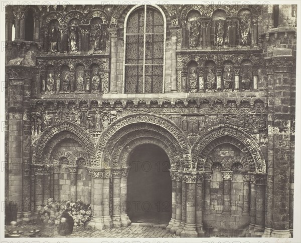 Notre Dame de Poitiers (Vienne), West Facade, 1854/55, printed 1858/63. Creators: Bisson Frères, Louis-Auguste Bisson, Auguste-Rosalie Bisson.