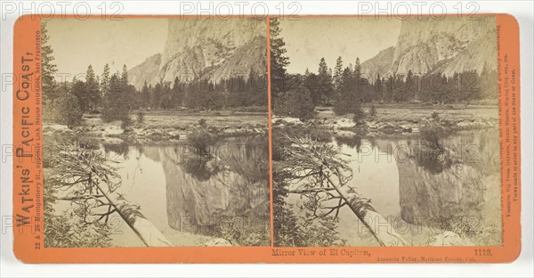 Mirror View of El Capitan, Yosemite Valley, Mariposa County, Cal., 1861/76. Creator: Carleton Emmons Watkins.