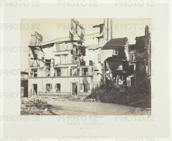 Paris Fire (Ruins of Houses, Rue de l'Hôpital [Saint-Cloud]), May, 1871. Creator: Charles Soulier.