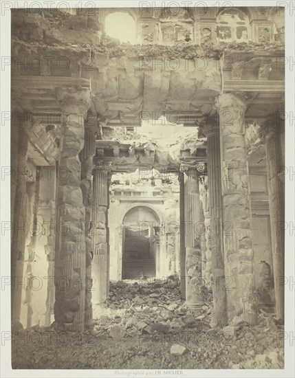 Paris Fire (The Grand Staircase Entrance), May 1871. Creator: Charles Soulier.