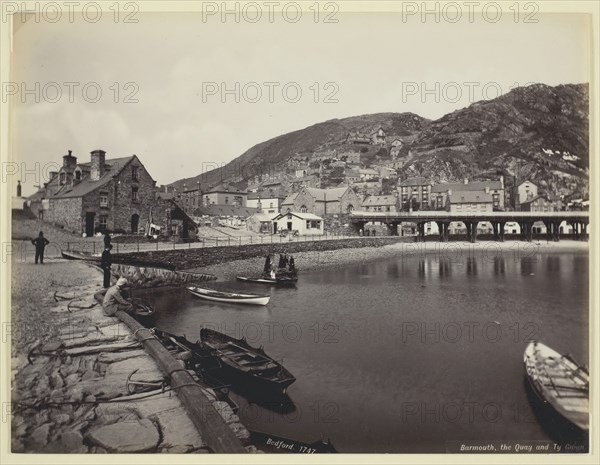 Barmouth, the Quay and Ty Gwyn, 1860/94. Creator: Francis Bedford.