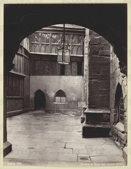 Coventry, St. Mary's Hall, Entrance Gateway, 1860/94. Creator: Francis Bedford.