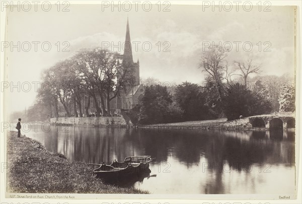 Stratford-on-Avon, Church from the Avon, 1860/94. Creator: Francis Bedford.