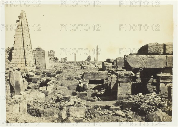 View at Karnac, from the Granite Pylon, 1857. Creator: Francis Frith.