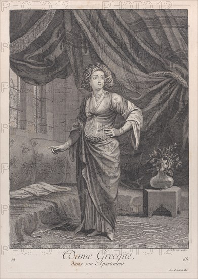 Dame Grecque, dans son Apartement, 1714-15. Creator: Unknown.