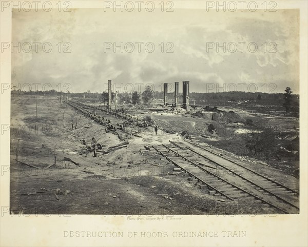 Destruction of Hood's Ordinance Train, 1864. Creator: George N. Barnard.