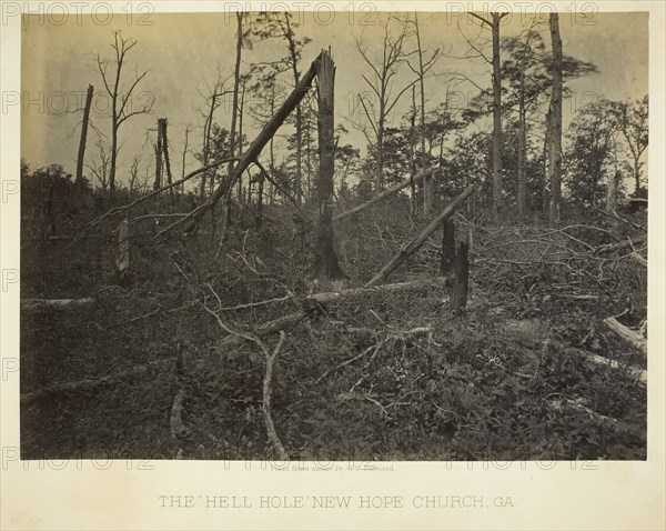 The "Hell Hole," New Hope Church, GA, 1866. Creator: George N. Barnard.