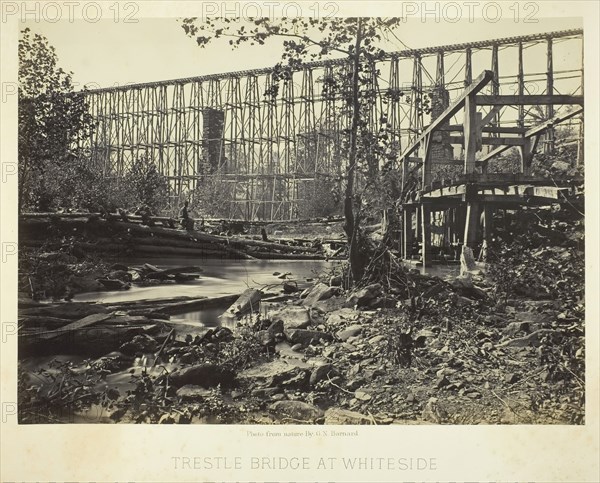 Trestle Bridge at Whiteside, 1864. Creator: George N. Barnard.