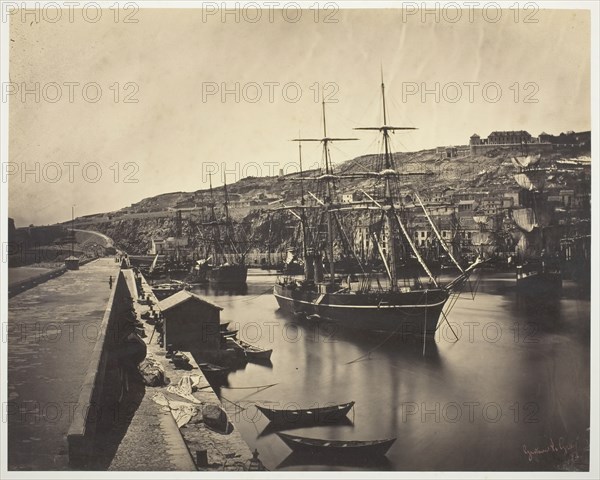 The Port and City of Sète-Mediterranean (Port et Ville de Sète-Mediterranée), 1857. Creator: Gustave Le Gray.