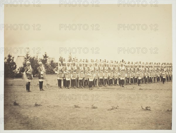 Untitled [soldiers on parade], 1857. Creator: Gustave Le Gray.