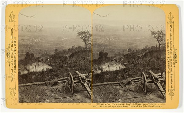 Historical Sycamore Tree, Orchard Knob in the distance, 1889. Creator: Henry Hamilton Bennett.