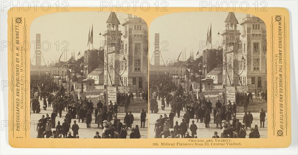 Midway Plaisance from Ill. Central Viaduct, 1887/93. Creator: Henry Hamilton Bennett.