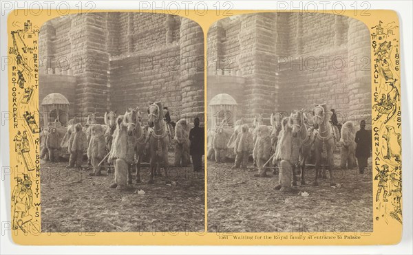 Waiting for the Royal family at entrance to Palace, 1886/88. Creator: Henry Hamilton Bennett.