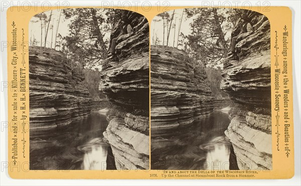 Up the Channel at Steamboat Rock from a Steamer, 1870/1908. Creator: Henry Hamilton Bennett.