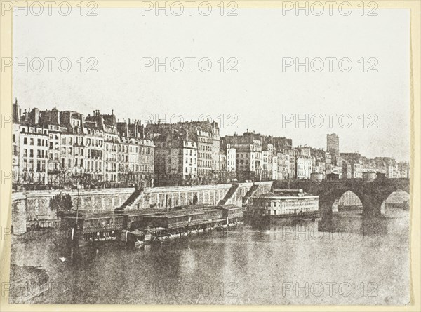 Le Pont-Neuf, les quais, les bains "A la Samaritaine" et la Tour St Jacques, 1847, printed 1965. Creator: Hippolyte Bayard.