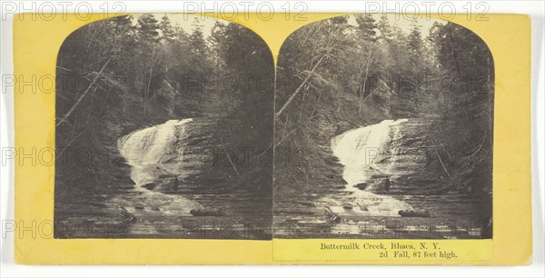 Buttermilk Creek, Ithaca, N.Y. 2d Fall, 87 feet high, 1860/65. Creator: J. C. Burritt.
