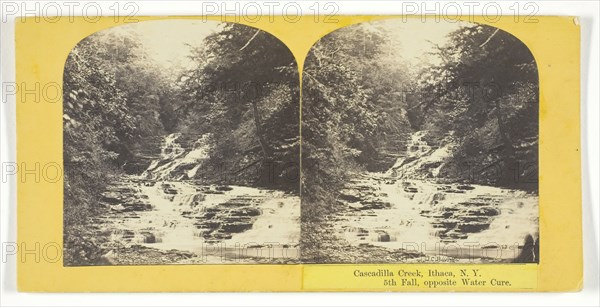 Cascadilla Creek, Ithaca, N.Y. 5th Fall, opposite Water Cure, 1860/65. Creator: J. C. Burritt.