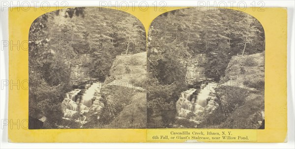 Cascadilla Creek, Ithaca, N.Y. 6th Fall, or Giant's Staircase, near Willow Pond, 1860/65. Creator: J. C. Burritt.