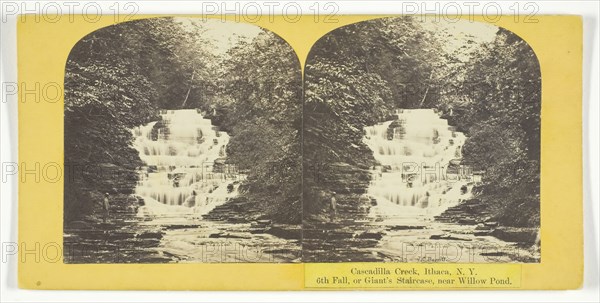 Cascadilla Creek, Ithaca, N.Y. 6th Fall, or Giant's Staircase, near Willow Pond, 1860/65. Creator: J. C. Burritt.