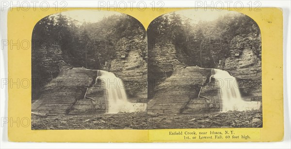 Enfield Creek, near Ithaca, N.Y. 1st, or Lowest Fall, 60 feet high, 1860/65. Creator: J. C. Burritt.