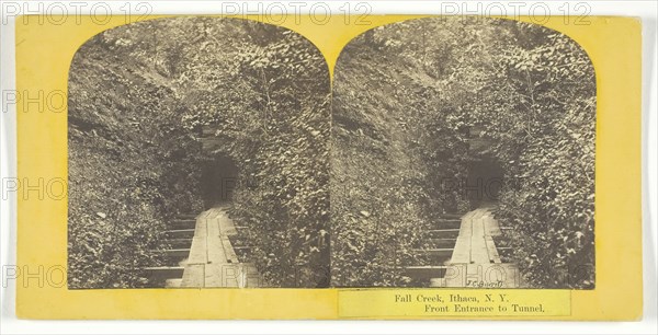 Fall Creek, Ithaca, N.Y. Front Entrance to Tunnel, 1860/65. Creator: J. C. Burritt.