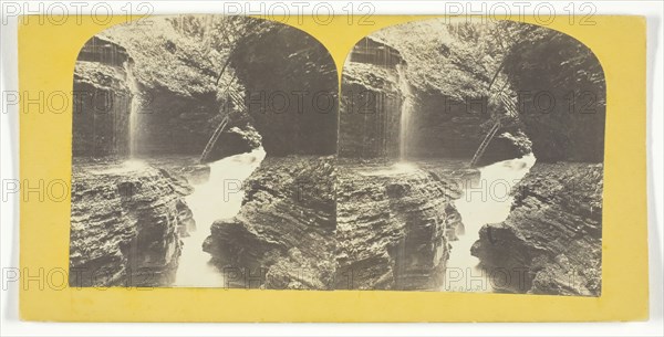 Freer Glen at Watkins Rainbow Falls and Triple Cascade 3rd Glen, 1860/65. Creator: J. C. Burritt.