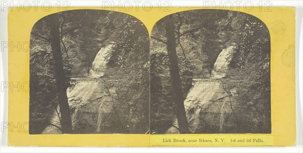 Lick Brook, near Ithaca, N.Y. 1st and 2d Falls, 1860/65. Creator: J. C. Burritt.