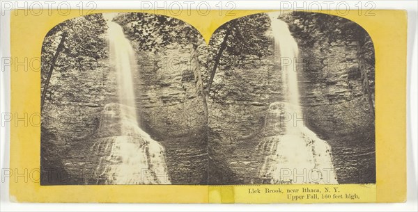 Lick Brook, near Ithaca, N.Y. Upper Falls, 160 feet high, 1860/65. Creator: J. C. Burritt.