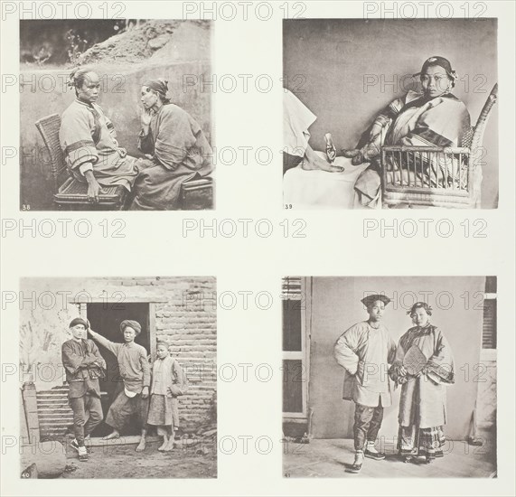 Amoy Women; The Small Foot of a Chinese Lady; Amoy Men; Male and Female Costume, Amoy, c.1868. Creator: John Thomson.