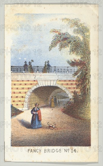 Fancy Bridge No. 14, from the series, Views in Central Park, New York, Part 3, 1864. Creator: Louis Prang.