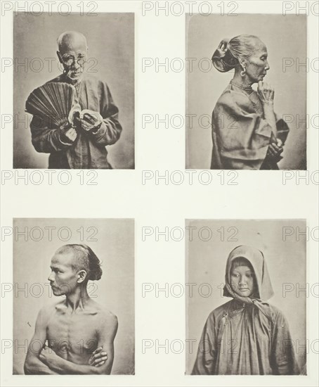 Four Heads, Types of the Labouring Class, c. 1868. Creator: John Thomson.