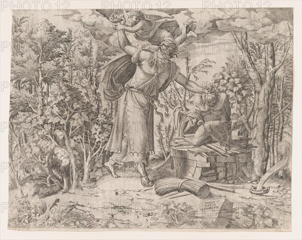 Abraham Sacrificing Isaac, 1535-55. Creator: Jean Mignon.