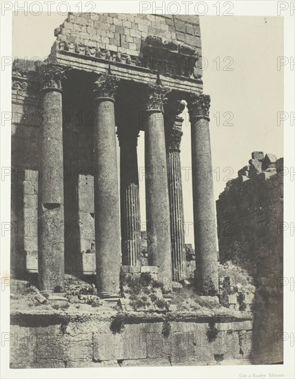 Baalbeck (Héliopolis), Temple De Jupiter, Vue Prise à L'Angle Sud-est; Syrie, 1849/51, printed 1852. Creator: Maxime du Camp.