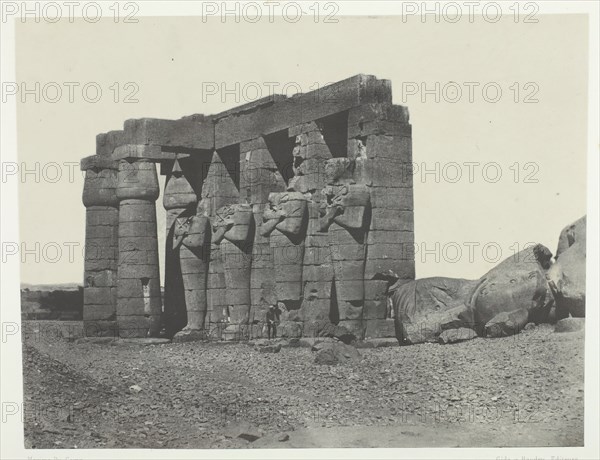 Gournah, Pérystyle du Tombeau d'Osymandias (Ramesseum Occidental); Thèbes, 1849/51. Creator: Maxime du Camp.
