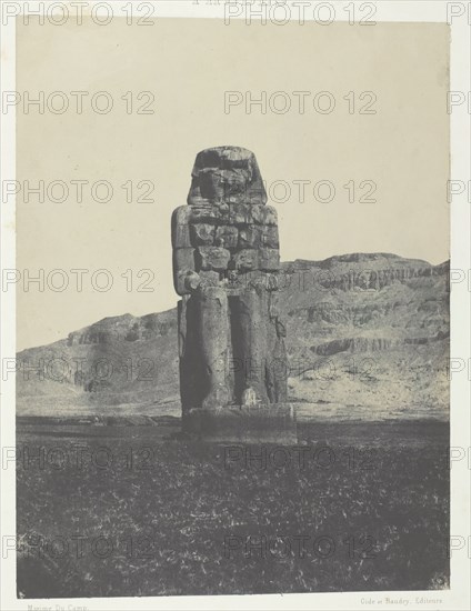 Gournah, Statue de Memnon; Thèbes, 1849/51, printed 1852. Creator: Maxime du Camp.