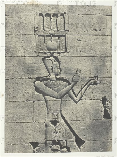 Kalabscheh, Sculptures De La Façade Postérieure Du Temple; Nubie, 1849/51, printed 1852. Creator: Maxime du Camp.