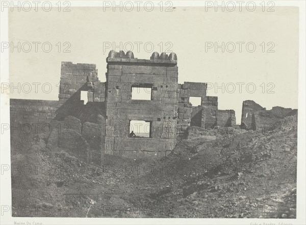 Médinet-Habou, Façade Orientale du Gynécée de Ramsès-Mèiamoun; Thèbes, 1849/51, printed 1852. Creator: Maxime du Camp.